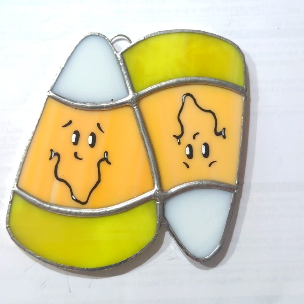 Stained Glass Candy Corn Sun Catcher